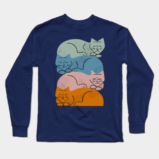 Four Cat Pile Long Sleeve T-Shirt